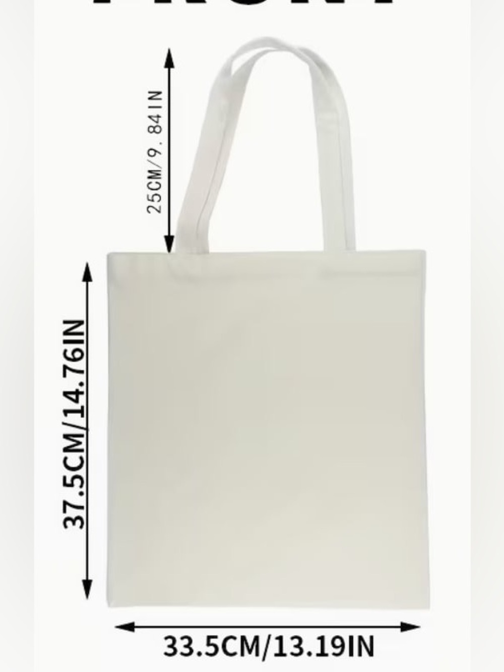 Canvas Tote Bag - 'Read Books Be Kind Stay Weird’- Cream Color - Picture 3 of 3
